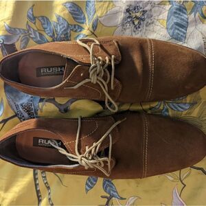 GORDON rush brown suede lace up loafers size 12 euc